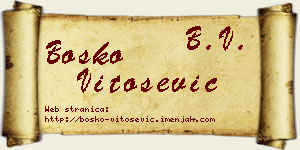 Boško Vitošević vizit kartica